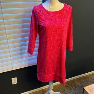 Lands end tunic dress 3/4 sleeve